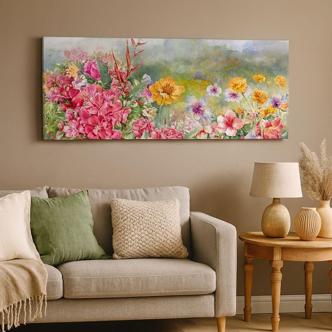 Wandbilder Dekoration Wohnzimmer blume sommer natur Panorama Bilder auf Leinwand 120x50cm Leinwandbi