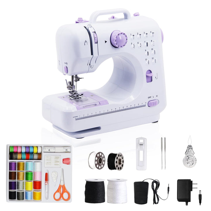 Nähmaschine für Kinder und Anfänger, Mini Sewing Machine, 12 Stichprogrammen Tragbare Elektrische Nä