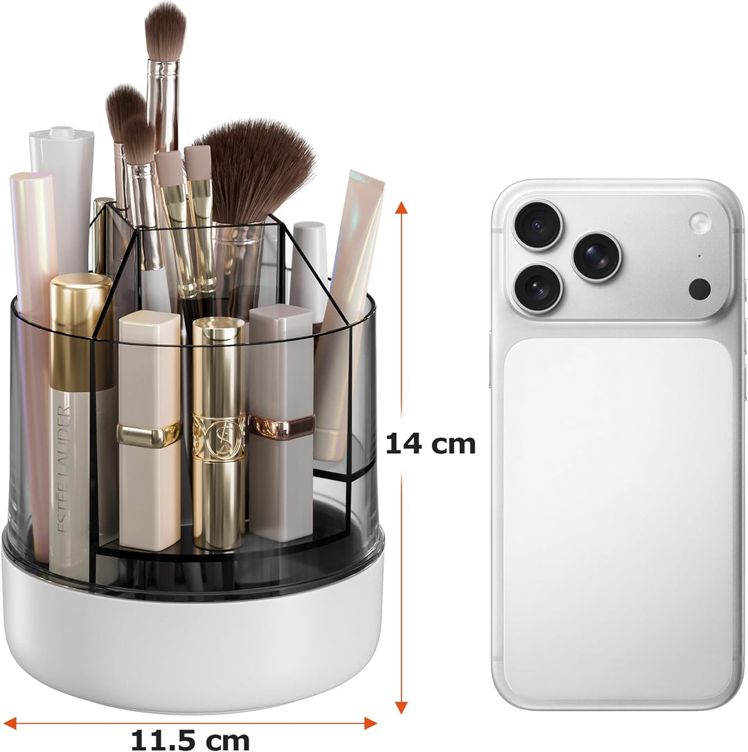 CTIME 360° drehbarer Make-up-Organizer, 5-stufiger Fächerhalter für Make-up-Pinsel, Kosmetikaufbewah