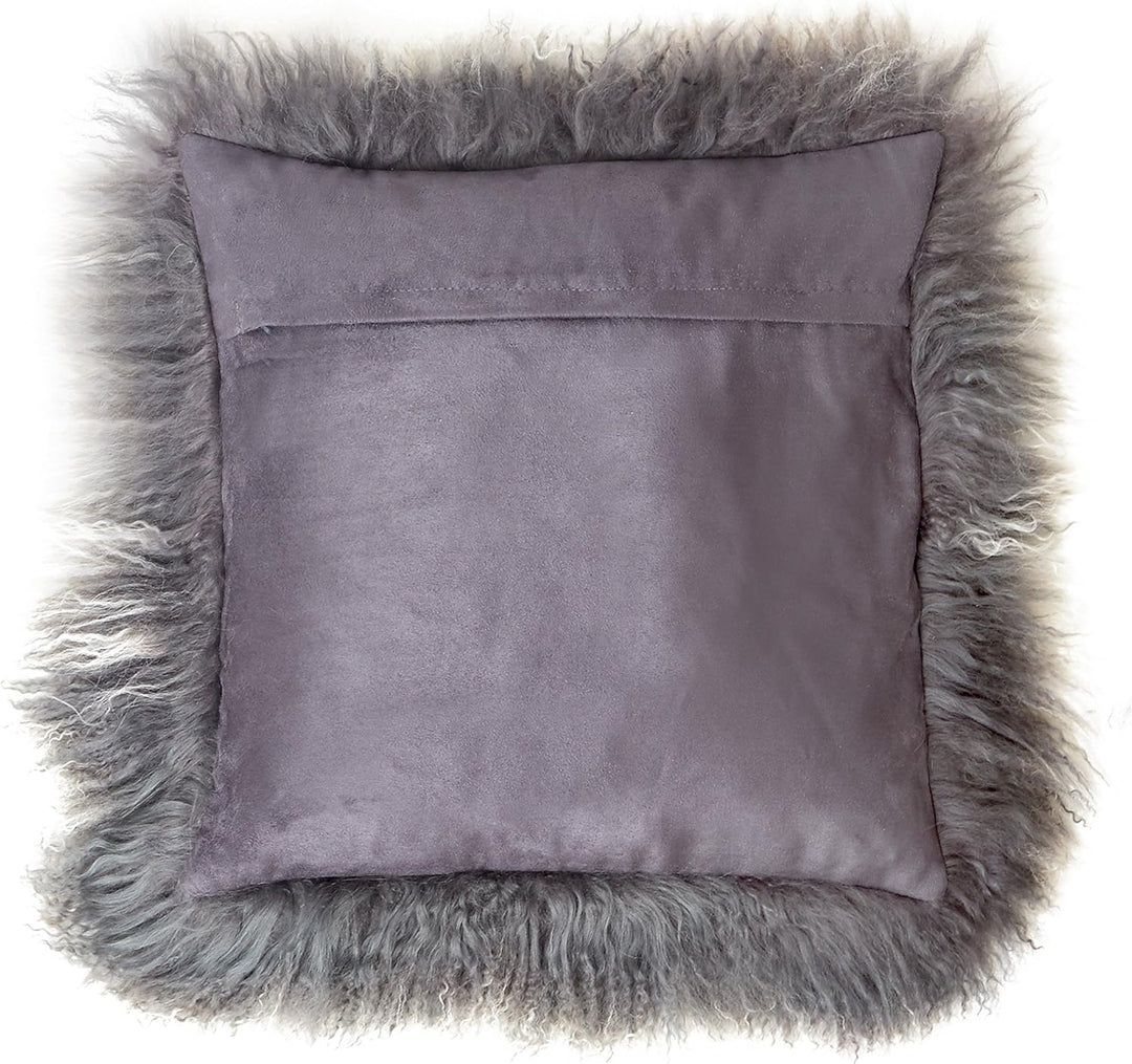 Reissner Lammfelle Tibet Lammfell Kissenbezug langflorig 30x30cm JAY33 Farbe dunkelgrau (Tops) Jay33