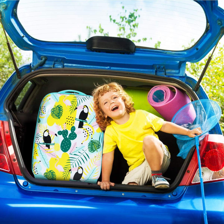 GOPLUS Kinderkoffer mit Rucksack, Kids Trolley, Kindergepäck mit Rollen, Reisekoffer mit Teleskopgri