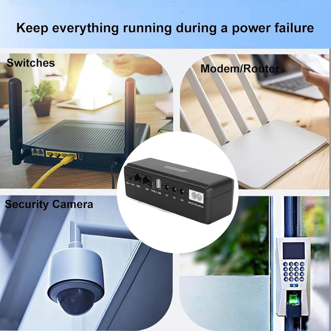 USV-Batterie-Backup, 10400 MAh Unterbrechungsfreie Stromversorgung mit 15 V 24 V POE-Anschlüssen und