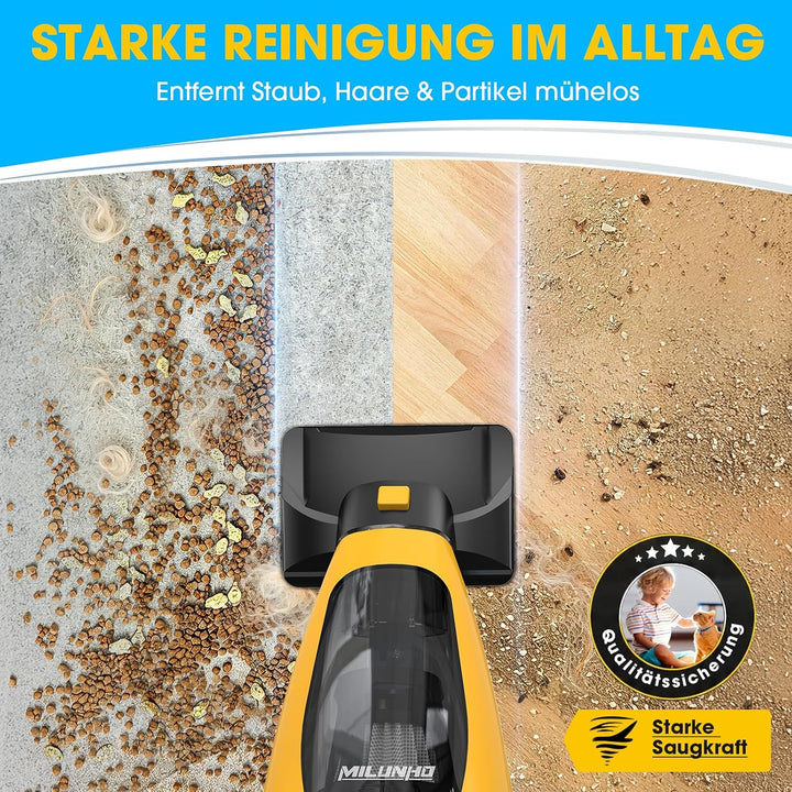 Kabelloser Tierhaar Handstaubsauger mit Doppelmotor, HEPA Filter | Anti-Haar-Verwicklung Bürstenroll
