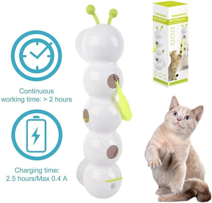 Wuselwurm Katzenspielzeug, Wusel Wurm Katzenspielzeug, Interaktiver Wurmreiz Mit Saugnapf, Smart Mot