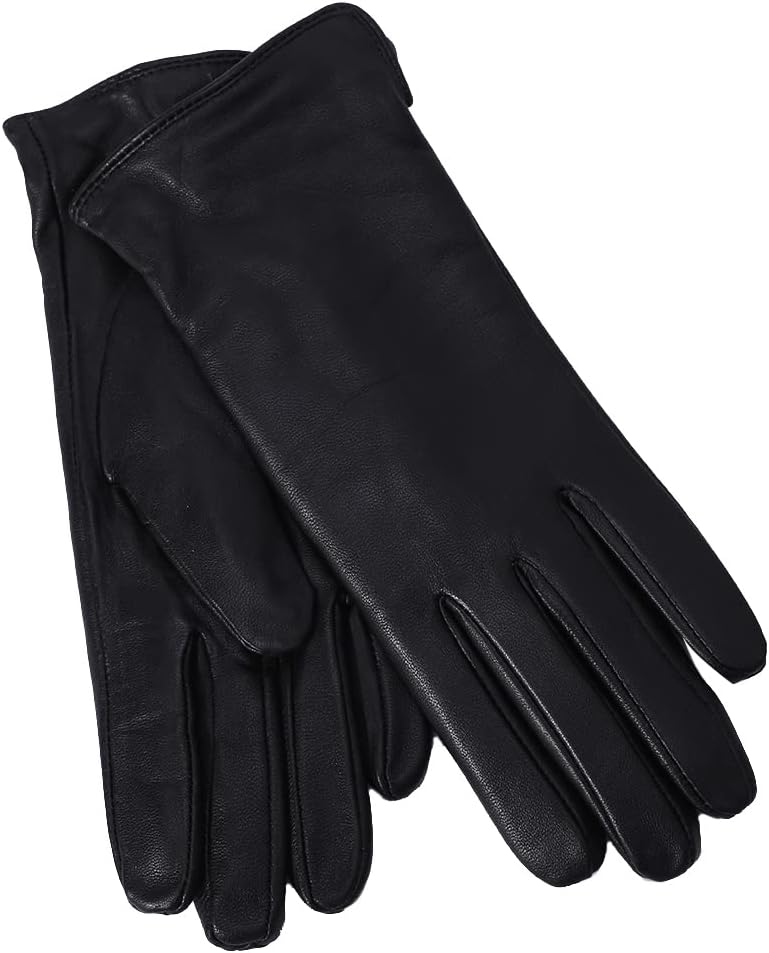 MGGMOKAY Damen Lederhandschuhe Kaschmir gefüttert M Schwarz(thouchscreen), M Schwarz(thouchscreen)