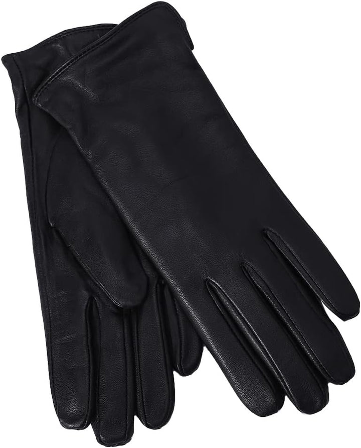 MGGM collection Damen Lederhandschuhe Touchscreen Kaschmir gefüttert M Schwarz, M Schwarz