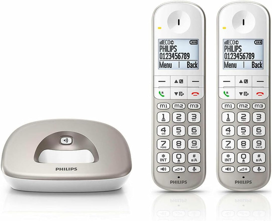 Philips TELÉFONO INALÁMBRICO XL4902S/34/ Pack Duo/Plata