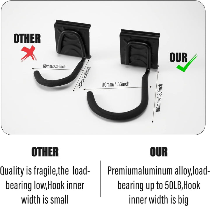 Sinoer Fahrradwandträger,Wandhalterung für 6 Fahrräder + 5 Helme, Werkzeugaufbewahrungshaken einstel