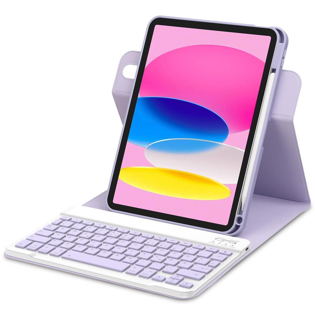 Bettdow für iPad A16 11. Generation 2025/10.Generation 2022 Tastatur Hülle, Hoch-/Querformat Verwend
