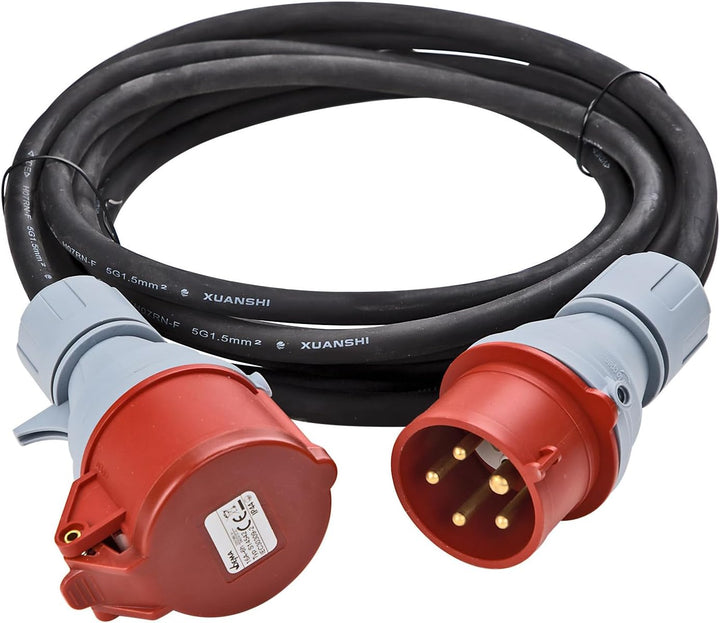 5 m CEE Verlängerungskabel Starkstromkabel Starkstrom Kabel H07RN-F 16A 5x1,5 5G1,5mm²