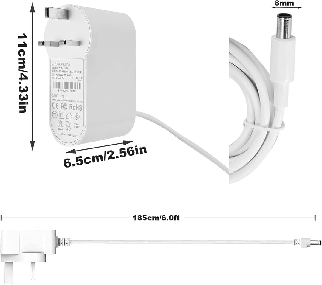 20V Netzteil Ladegerät für Dyson Ventilator/Luftreiniger TP04 TP05 TP06, DP04 BP01 PH02 PH04 PH09, L