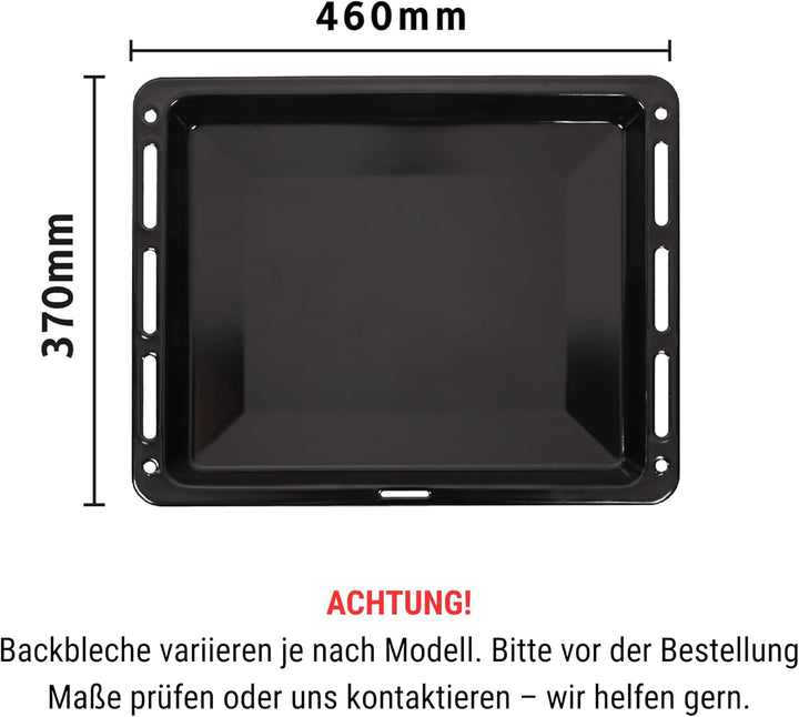 ICQN 460 x 370 x 30 mm Backblech Set, Passend für Bosch Neff Constructa, 2er Emaillierte Fettpfanne