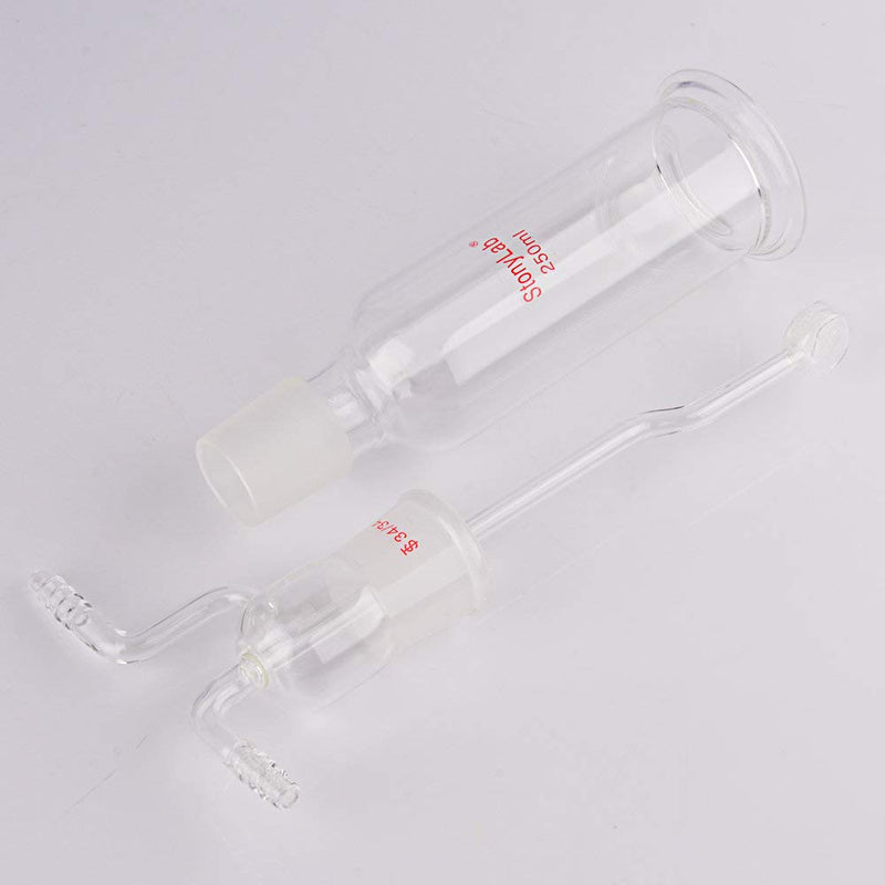 stonylab Gaswaschflasche, Borosilikatglas 34/34 Stopper Gas Bubbler Gaswaschflasche mit Frittenschei