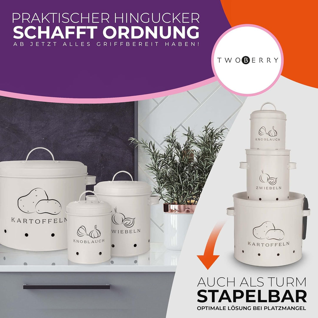 TWOBERRY Aufbewahrungsbox [3er Set] inkl. Sparschäler- längere Haltbarkeit durch 360° Luftzirkulatio