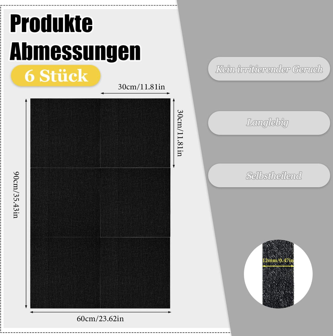 4 Stück Filz Dartboard-Wandschutz, 30x30x1,2cm Dart Wandschutz, Selbstklebend, Schutz Dartscheibe Wa