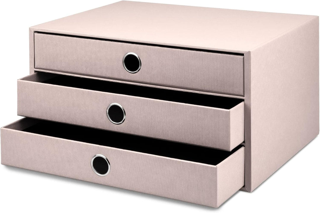 Rössler SOHO 3er Schubladenbox A4 aus Papier | Büro Organizer Schreibtisch| Schubladen Organizer Bür