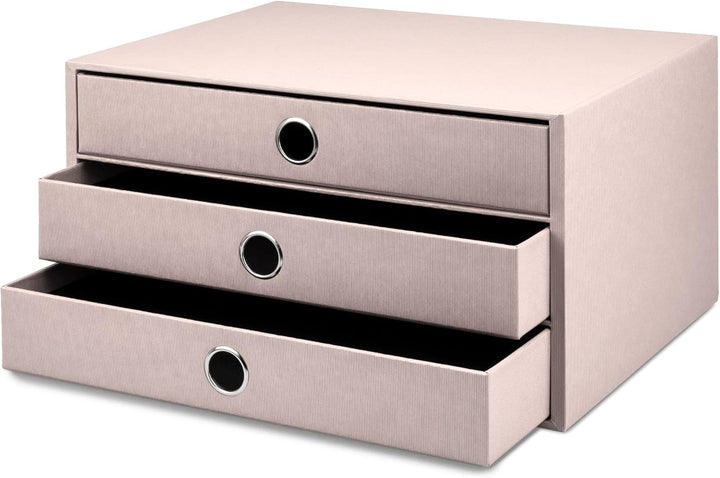 Rössler SOHO 3er Schubladenbox A4 aus Papier | Büro Organizer Schreibtisch| Schubladen Organizer Bür