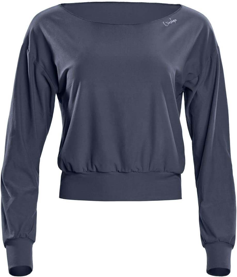 WINSHAPE Damen Functional Light and Soft Cropped Long Sleeve Top Ls003ls Yoga-Shirt XL Anthracite, X