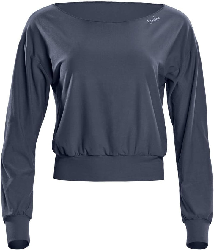 WINSHAPE Damen Functional Light and Soft Cropped Long Sleeve Top Ls003ls Yoga-Shirt XL Anthracite, X