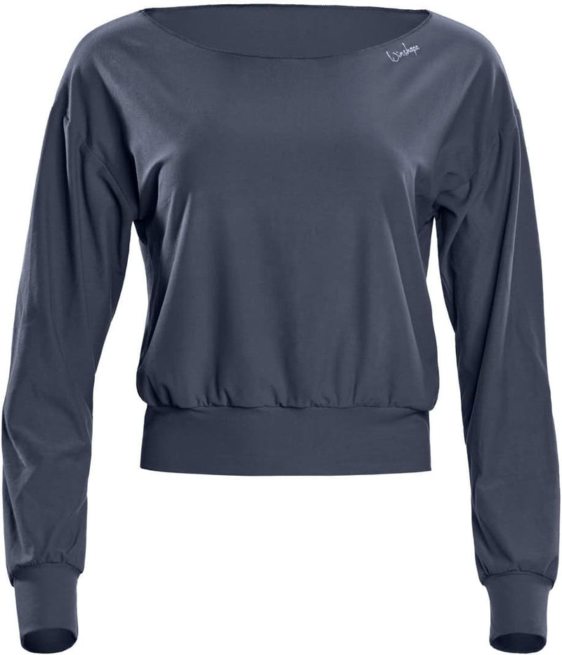 WINSHAPE Damen Functional Light and Soft Cropped Long Sleeve Top Ls003ls Yoga-Shirt S Anthracite, S