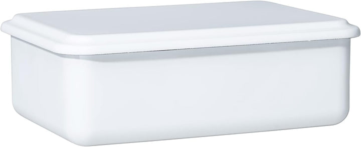 Riess, 0417-033, Vorratsbehälter mit Deckel, 23x15x7cm, Emaille, Design SERVE + STORE, WEISS, Gewich