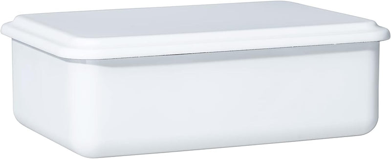 Riess, 0417-033, Vorratsbehälter mit Deckel, 23x15x7cm, Emaille, Design SERVE + STORE, WEISS, Gewich