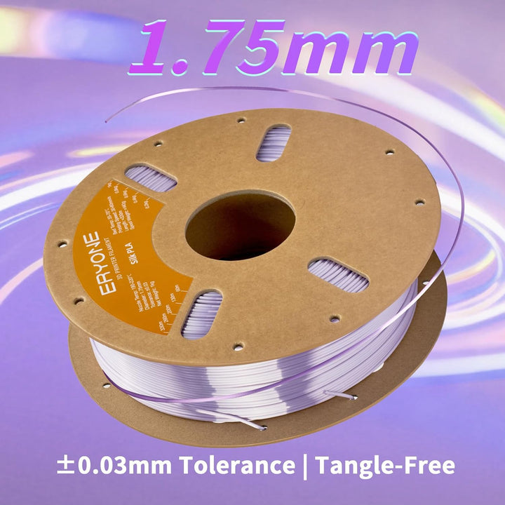 ERYONE Seiden PLA Filament 1.75mm, PLA Seiden Filament für 3D Drucker, 1.75mm +/- 0,03 mm, 1kg /Spul