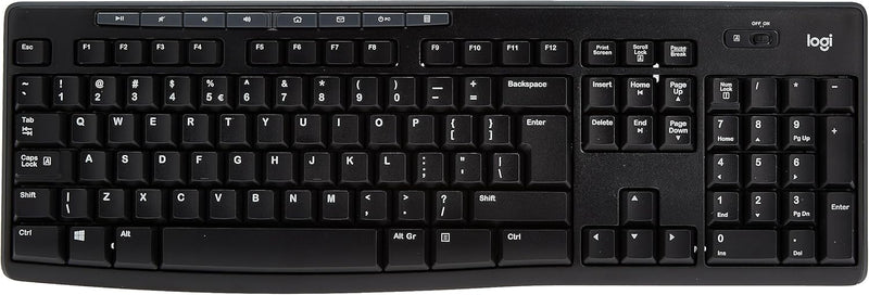 Logitech MK270 Kabelloses Set mit Tastatur und Maus für Windows, Englishes QWERTY-Layout - Schwarz S