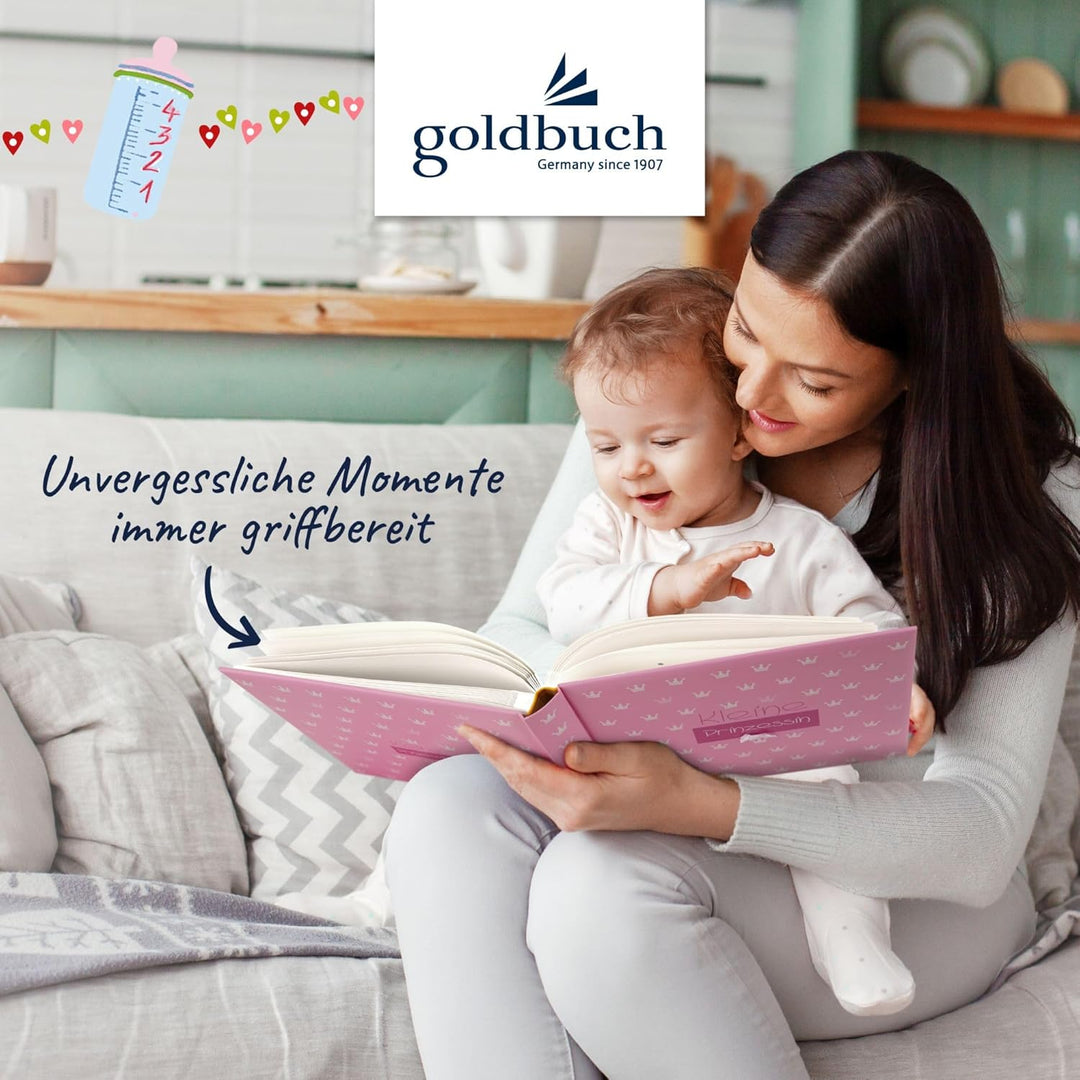 goldbuch 15087 Babyalbum Kleine Prinzessin, 30 x 31 cm, Baby Fotoalbum mit 58 weissen Blankoseiten &