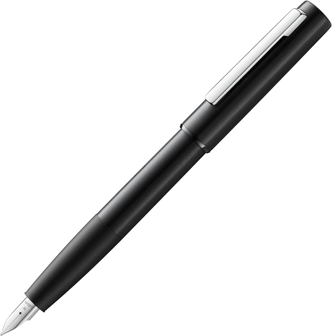 LAMY aion Füllhalter 077 - Füller aus eloxiertem Aluminium in der Farbe Schwarz mit gestrahltem Grif