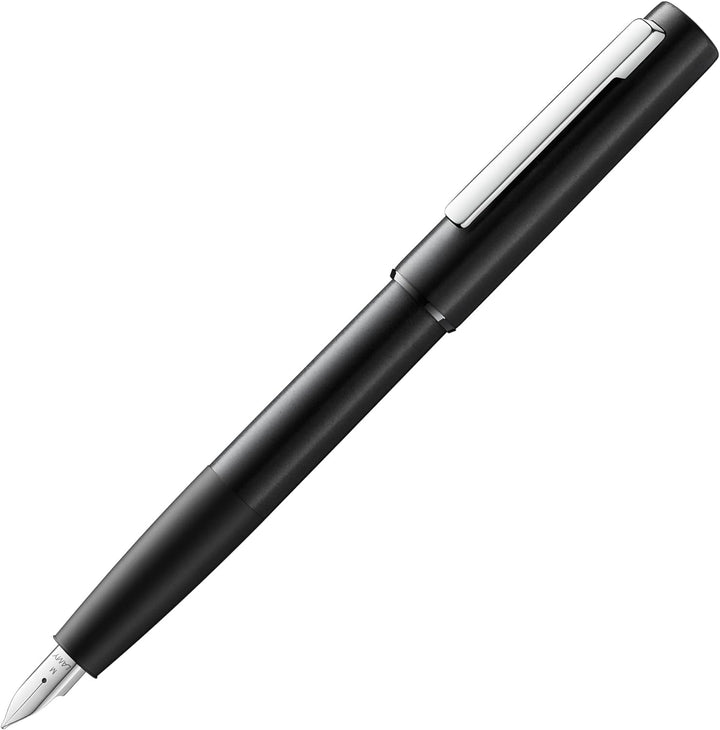 LAMY aion Füllhalter 077 - Füller aus eloxiertem Aluminium in der Farbe Schwarz mit gestrahltem Grif