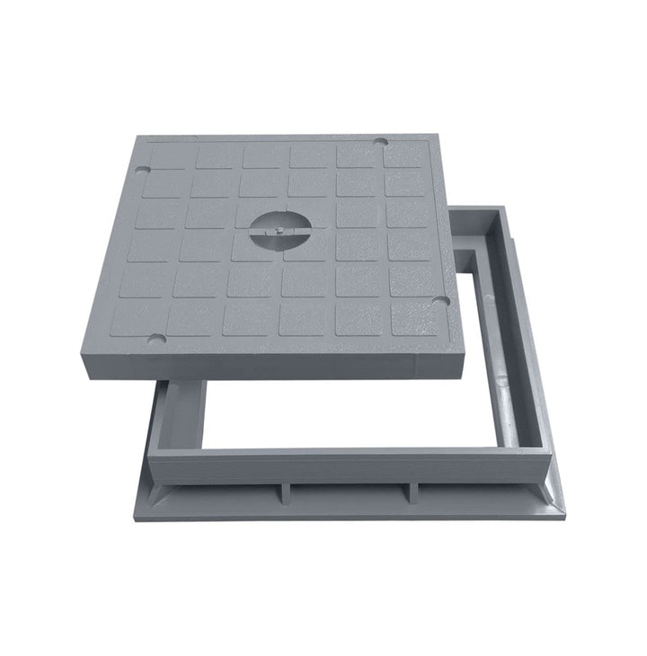 Marley Schachtdeckel mit Rahmen 20x20cm für Einlaufschacht Schachtabdeckung Kanaldeckel PVC