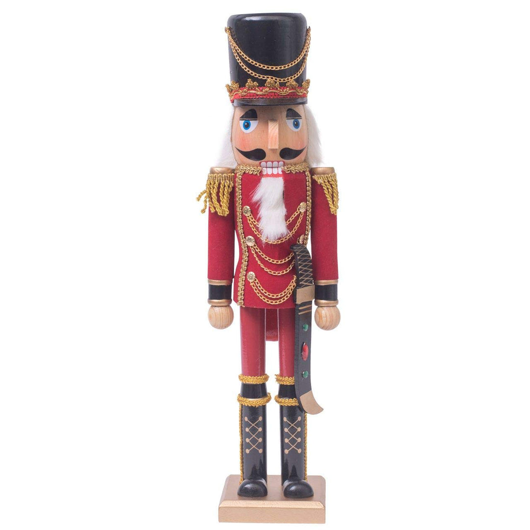Nussknacker Figur gross XL / 50 cm/König mit Säbel Bordeaux/Deko Figur Nussknacker Holz/handbemalt i