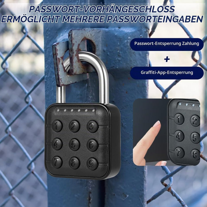 mizikuu Elektronisches Zahlenschloss, 6 Stellig Smart Lock Wetterfestes Schliessfachschloss Vorhänge