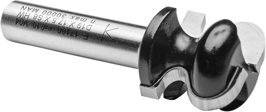 ENT 17100 Griffleistenfräser HW, Schaft (S) 8 mm, Durchmesser (D) 19 mm, NL 17,5 mm, R 4,75 mm, r 2,