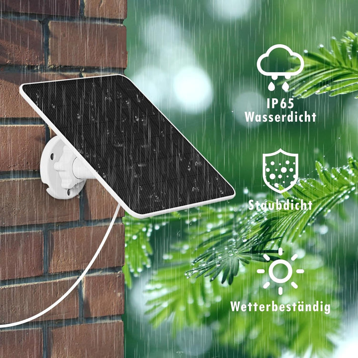 Solarpanel für Akku Überwachungskamera Aussen, 6W USB-Solarmodul kompatibel mit batteriebetriebener