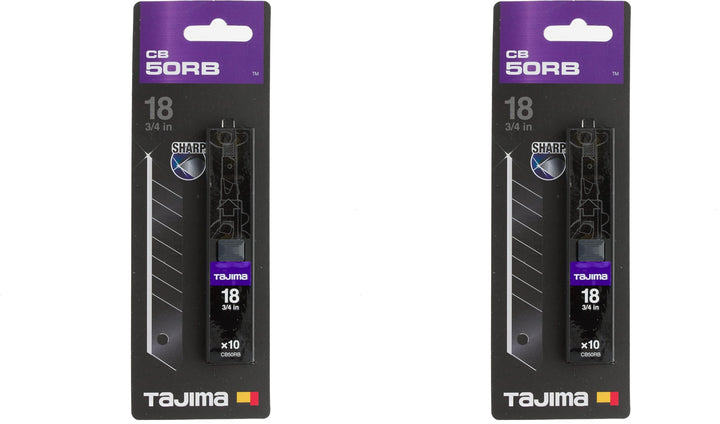 Tajima TAJ-CB50RB DORA Cutterklinge RAZAR BLACK 18mm, 10 Stück verpackt in Klingenspender, CB50RB (P