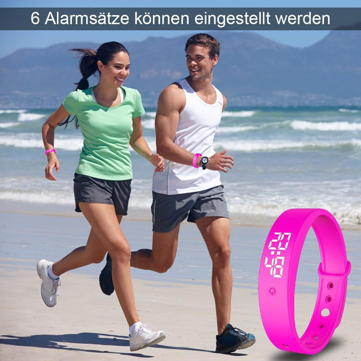 DASIAUTOEM Vibrationswecker Armband, Vibrationsalarm Erinnerung Uhr, Armband Wecker Vibration mit Ti