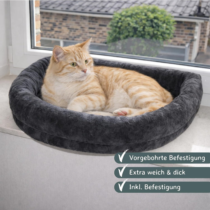 nanook Fenster Liegeplatz Liegemulde Fensterliege für grosse Katzen - Liegekissen - gepolstert - XXL