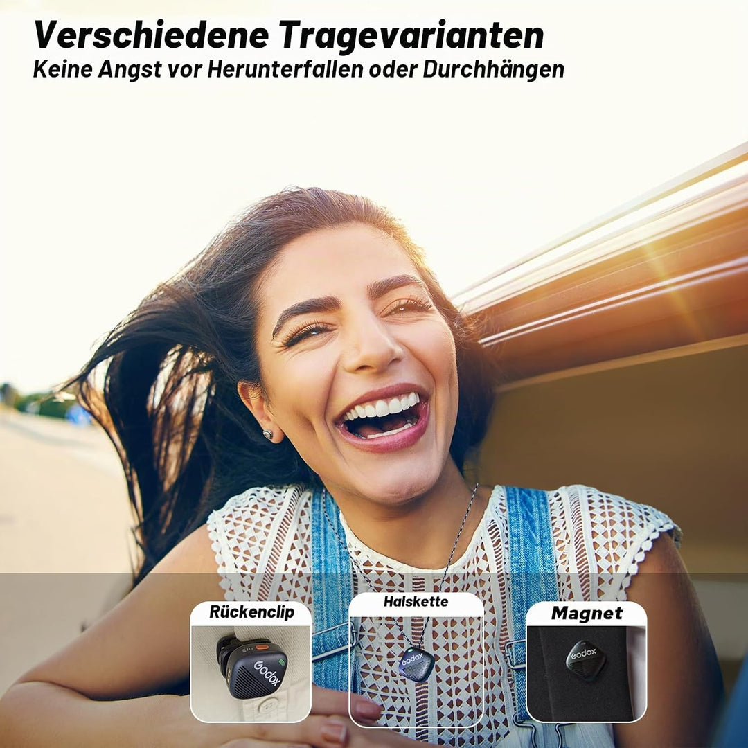 Godox Cube-SC Kit2 Wireless Lavalier Mikrofon für iPhone 15,Android, USB C, 8H Akkulaufzeit, 2.4G Wi