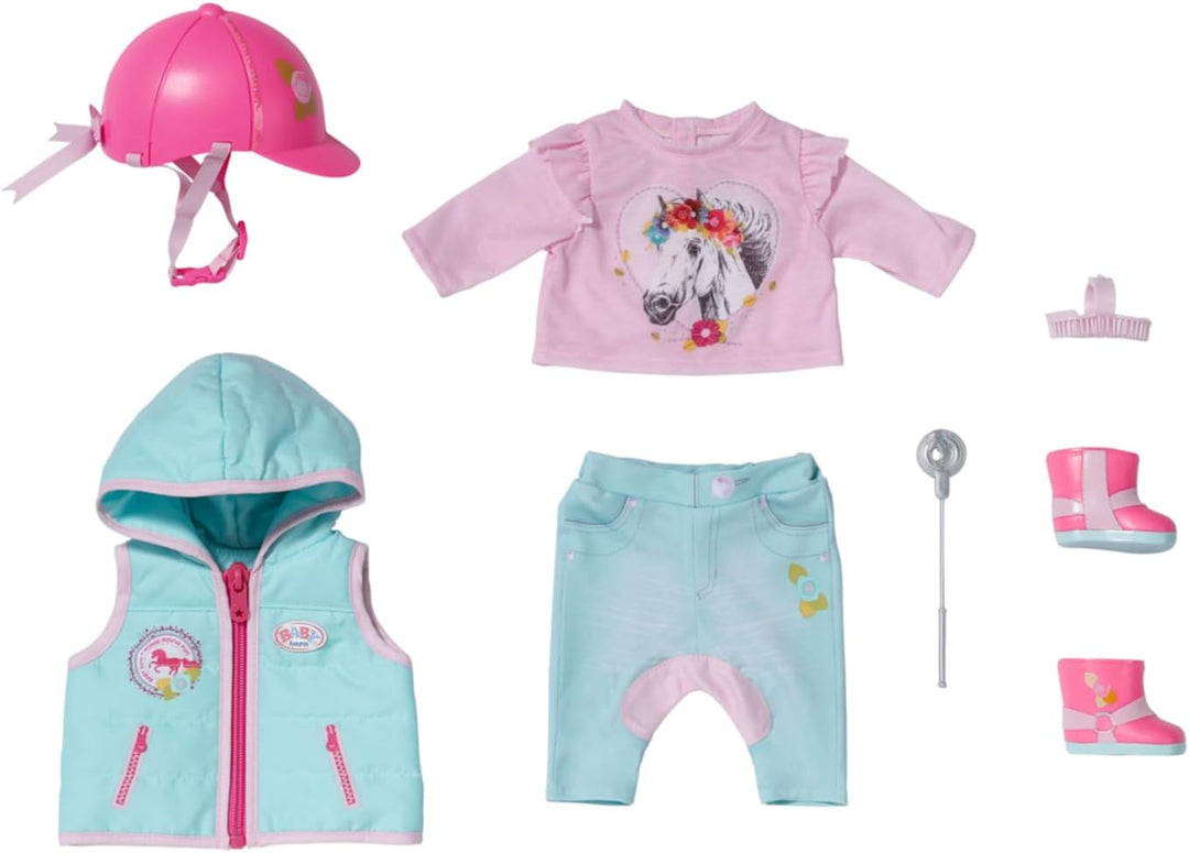 BABY born Deluxe Reiter-Outfit mit Hose, Stiefeln und Helm für 43 cm Puppen, 831175 Zapf Creation Si