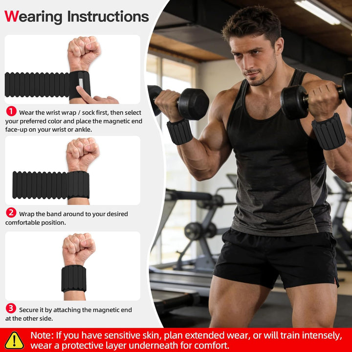 Abahub Magnetische Gewichte Hand Fuss Wrist Ankle Weights Handgelenk Gewichte für Beine und Arme Set