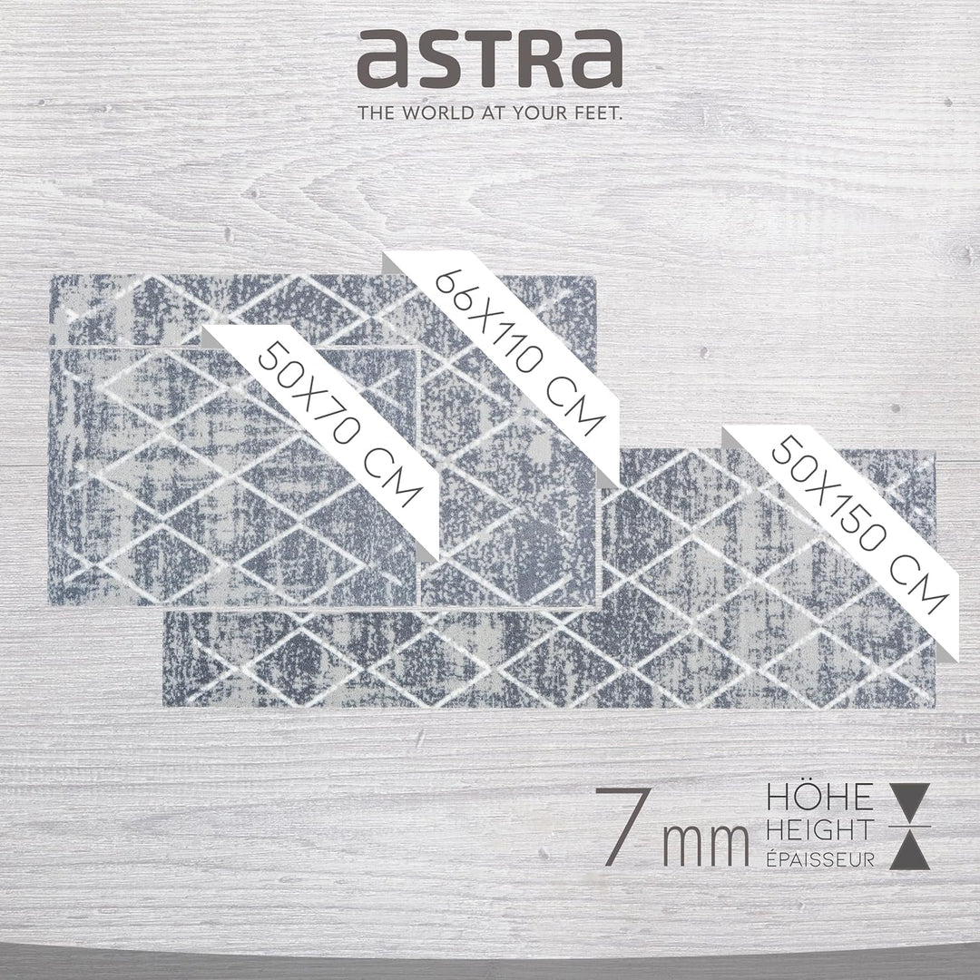 Astra rutschfeste Sauberlaufmatte innen - Rauten 66 x 110 cm - Wohnraum Fussmatte Design - Extrem sa