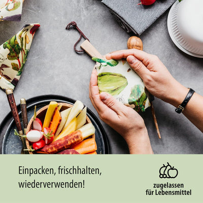 little bee fresh Bio-Bienenwachstücher Starter-Set "S/M/L" aus Deutschland - hält Lebensmittel natür