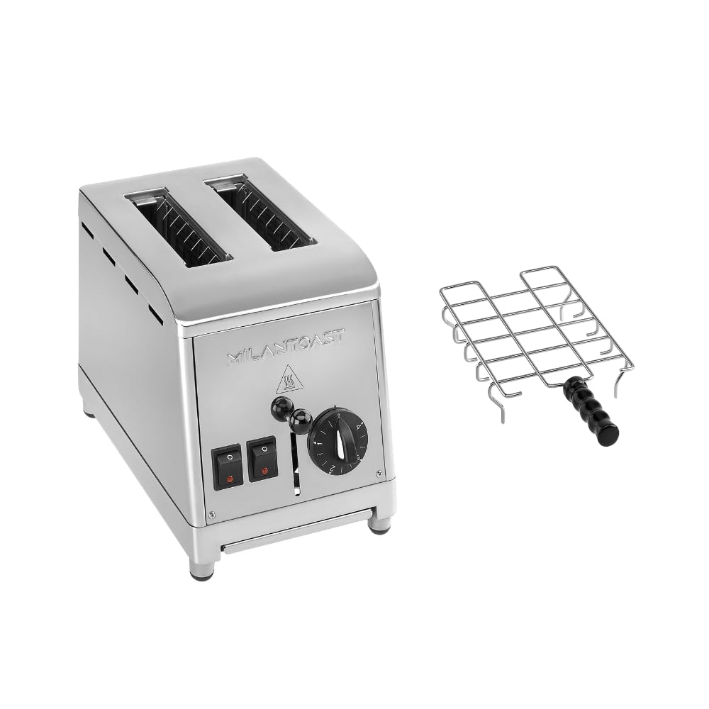 Milan Toast Edelstahltoaster 7200 mit Brötchenaufsatz