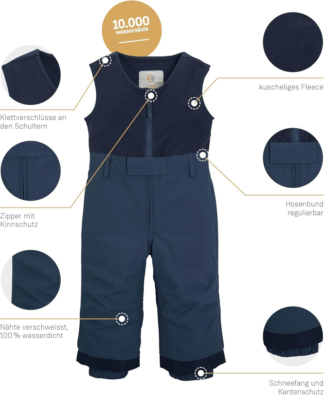 first instinct by killtec Unisex Wärmende Latzhose/Schneeanzug mit Schneefang, Dunkelblau