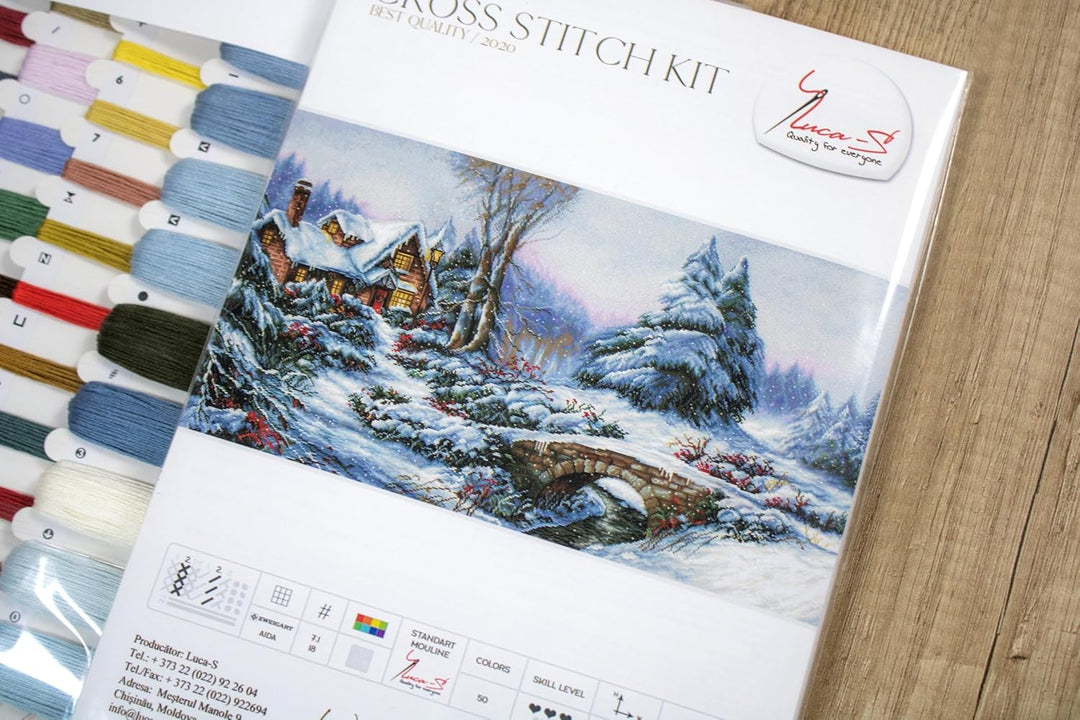 Luca-S BU5002 Kreuzstich Set, Mehrfarbig, 45x34cm