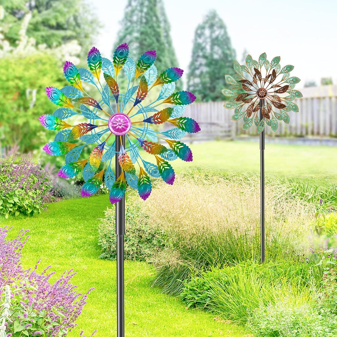 Metall Windrad Garten Dekoration in Retro-Farben - Windspiele für Garten, Rasen und Terrasse, Windsk