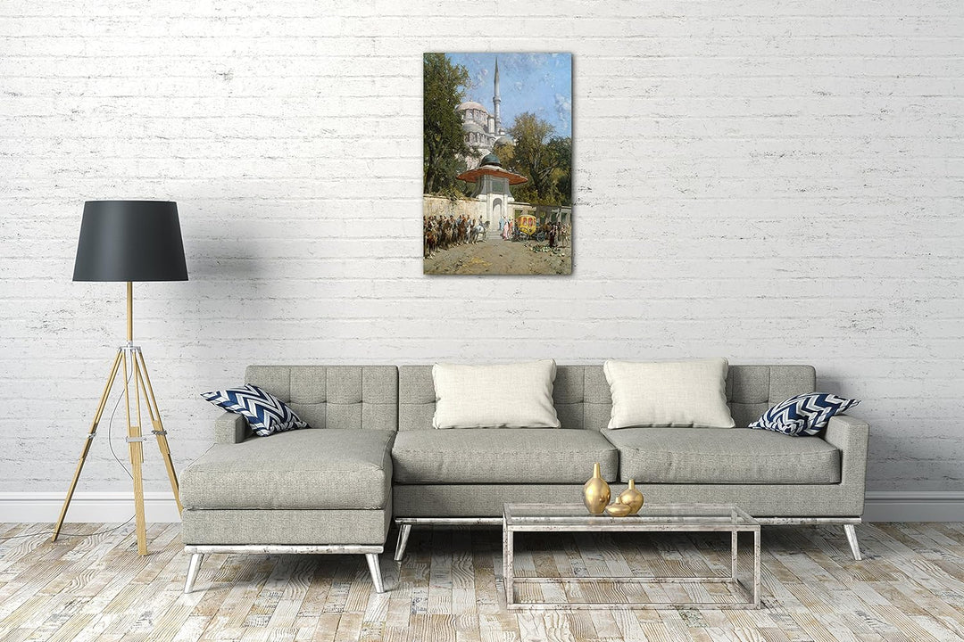 Printed Paintings Leinwand (70x100cm): Alberto Pasini - Eine Moschee 70x100 cm, 70x100 cm