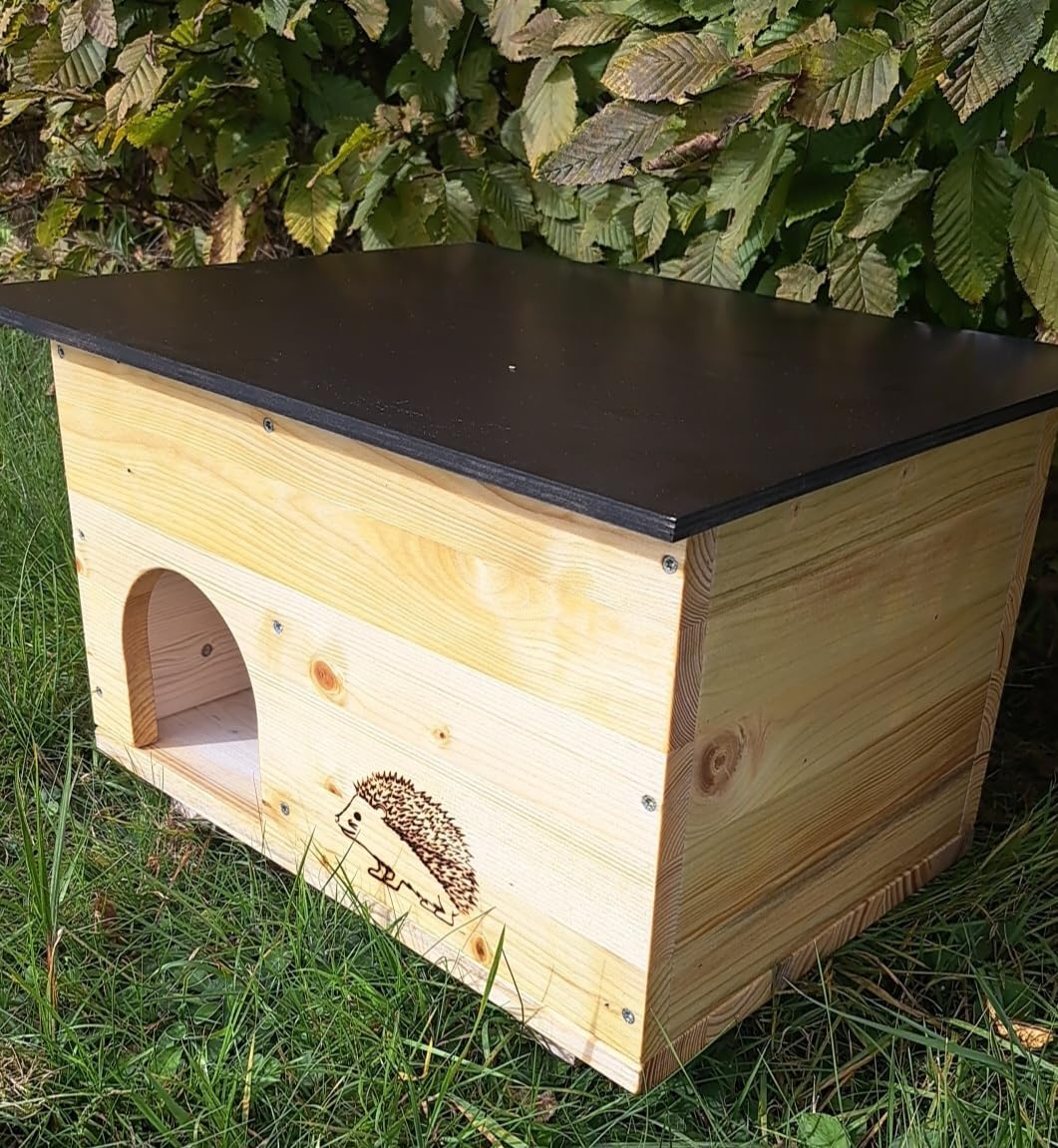 Igelhaus Igelhotel Igelhütte Futterhaus für Igel Igelfutterhaus Natur 2X wetterfest imprägniert mit